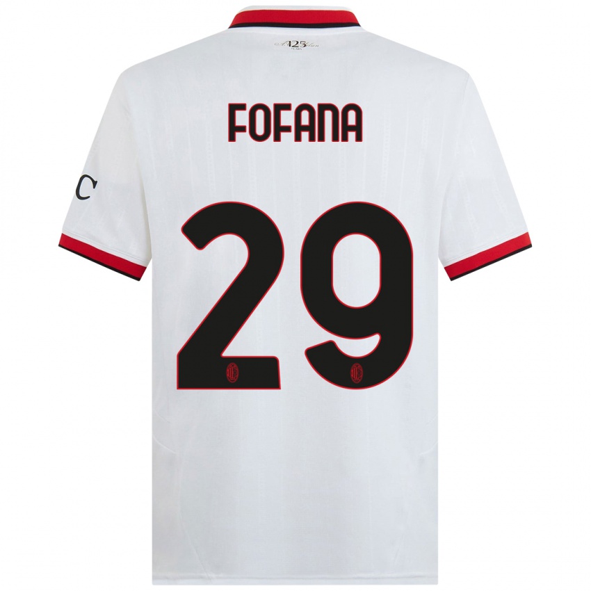 Kinder Youssouf Fofana #29 Weiß Schwarz Rot Auswärtstrikot Trikot 2024/25 T-Shirt Schweiz