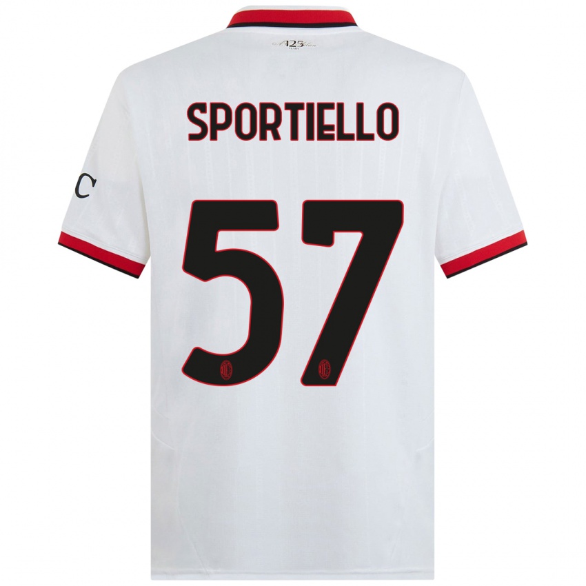 Kinder Marco Sportiello #57 Weiß Schwarz Rot Auswärtstrikot Trikot 2024/25 T-Shirt Schweiz