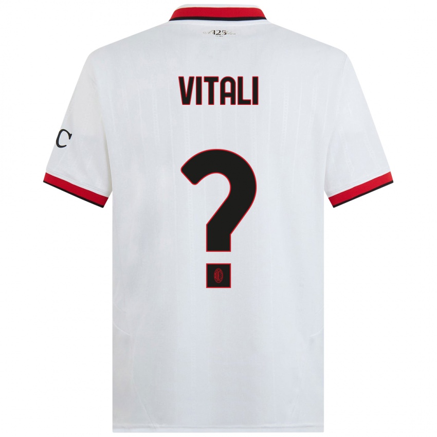 Enfant Maillot Michael Vitali #0 Blanc Noir Rouge Tenues Extérieur 2024/25 T-Shirt Suisse