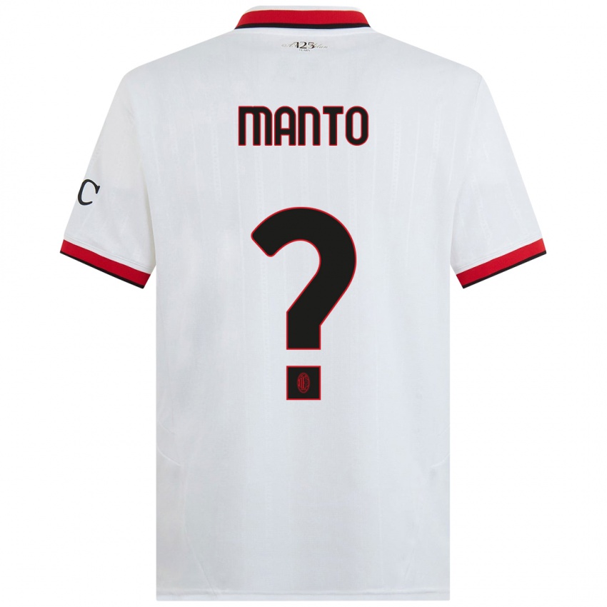 Kinder Gaetano Manto #0 Weiß Schwarz Rot Auswärtstrikot Trikot 2024/25 T-Shirt Schweiz