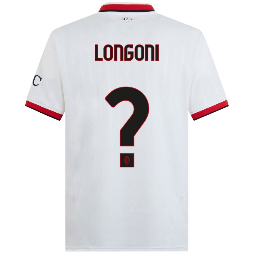 Kinder Alessandro Longoni #0 Weiß Schwarz Rot Auswärtstrikot Trikot 2024/25 T-Shirt Schweiz