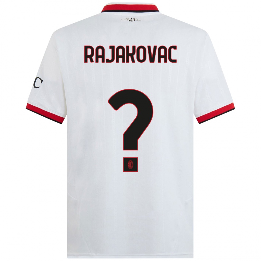 Kinder Mihajlo Rajakovac #0 Weiß Schwarz Rot Auswärtstrikot Trikot 2024/25 T-Shirt Schweiz