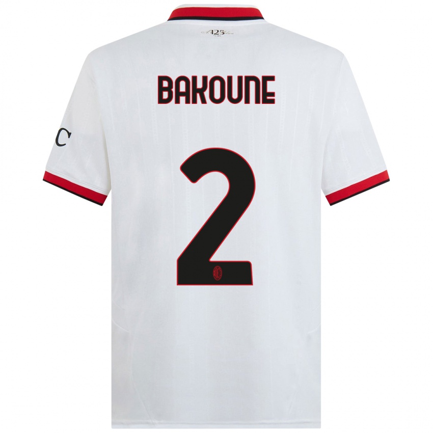 Enfant Maillot Adam Bakoune #2 Blanc Noir Rouge Tenues Extérieur 2024/25 T-Shirt Suisse