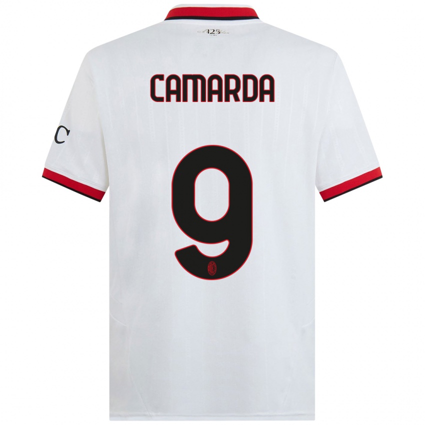 Kinder Francesco Camarda #9 Weiß Schwarz Rot Auswärtstrikot Trikot 2024/25 T-Shirt Schweiz