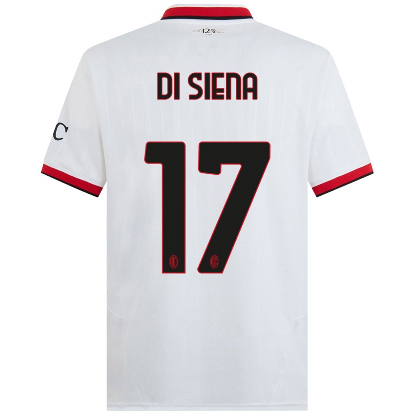 Kinder Andrea Di Siena #17 Weiß Schwarz Rot Auswärtstrikot Trikot 2024/25 T-Shirt Schweiz