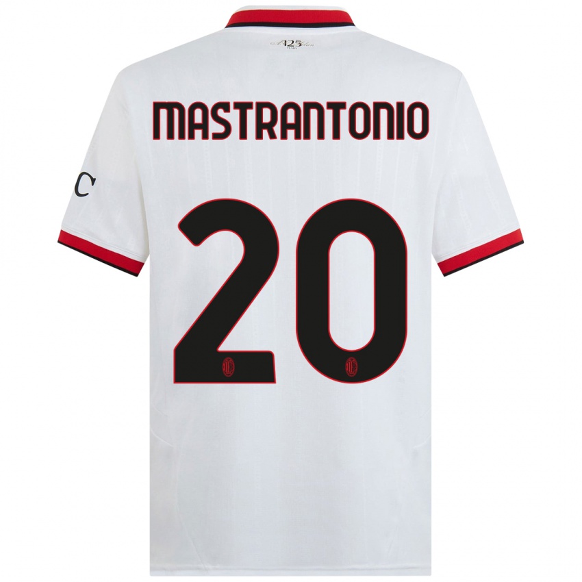 Kinder Davide Mastrantonio #20 Weiß Schwarz Rot Auswärtstrikot Trikot 2024/25 T-Shirt Schweiz