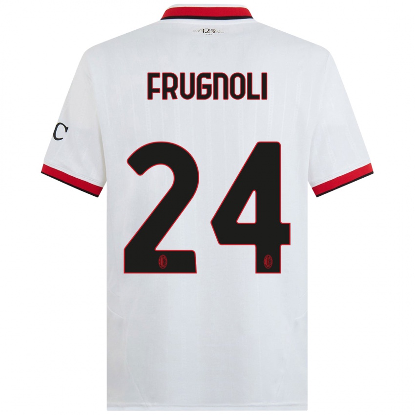 Enfant Maillot Leonardo Frugnoli #24 Blanc Noir Rouge Tenues Extérieur 2024/25 T-Shirt Suisse