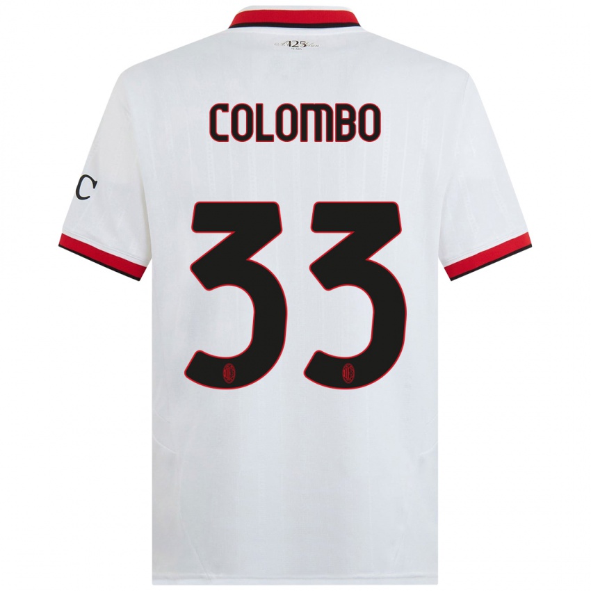 Kinder Federico Colombo #33 Weiß Schwarz Rot Auswärtstrikot Trikot 2024/25 T-Shirt Schweiz