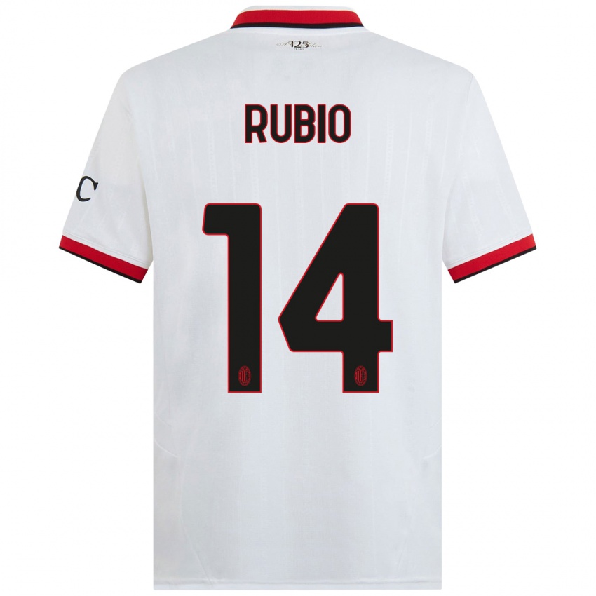 Kinder Silvia Rubio #14 Weiß Schwarz Rot Auswärtstrikot Trikot 2024/25 T-Shirt Schweiz