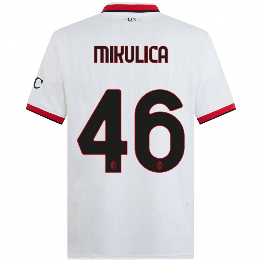 Kinder Petra Mikulica #46 Weiß Schwarz Rot Auswärtstrikot Trikot 2024/25 T-Shirt Schweiz