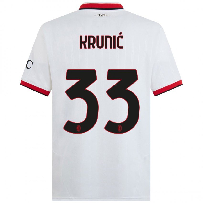 Enfant Maillot Rade Krunic #33 Blanc Noir Rouge Tenues Extérieur 2024/25 T-Shirt Suisse