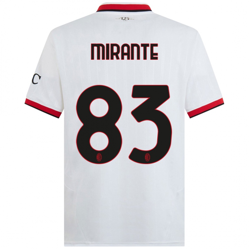 Kinder Antonio Mirante #83 Weiß Schwarz Rot Auswärtstrikot Trikot 2024/25 T-Shirt Schweiz