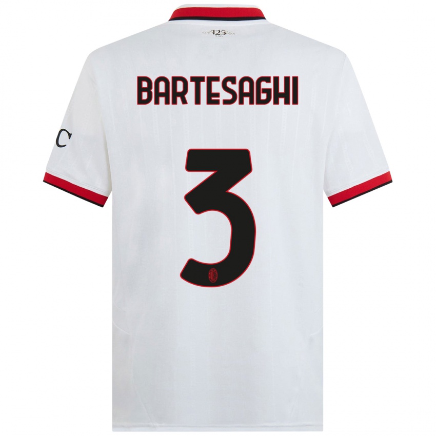 Kinder Davide Bartesaghi #3 Weiß Schwarz Rot Auswärtstrikot Trikot 2024/25 T-Shirt Schweiz