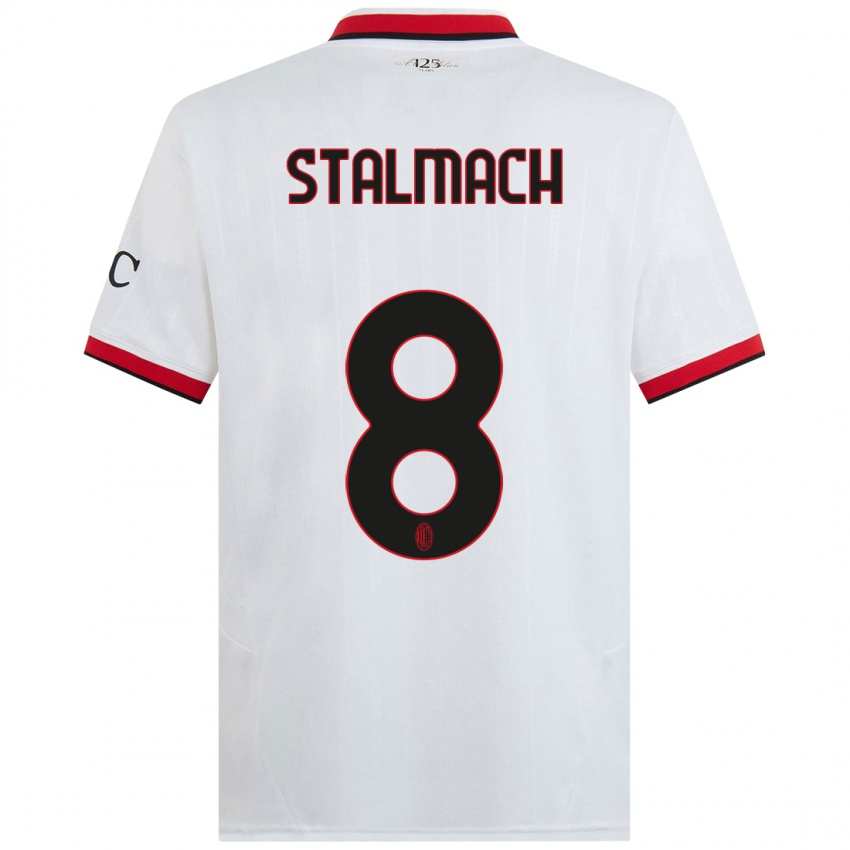 Kinder Dariusz Stalmach #8 Weiß Schwarz Rot Auswärtstrikot Trikot 2024/25 T-Shirt Schweiz