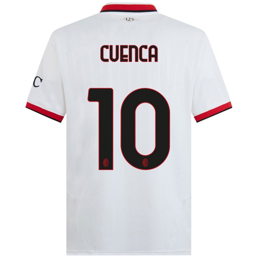 Kinder Hugo Cuenca #10 Weiß Schwarz Rot Auswärtstrikot Trikot 2024/25 T-Shirt Schweiz