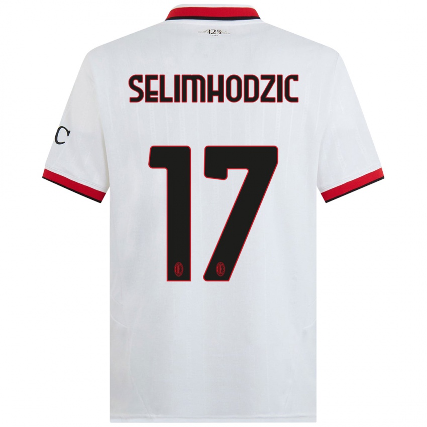 Enfant Maillot Noa Selimhodzic #17 Blanc Noir Rouge Tenues Extérieur 2024/25 T-Shirt Suisse