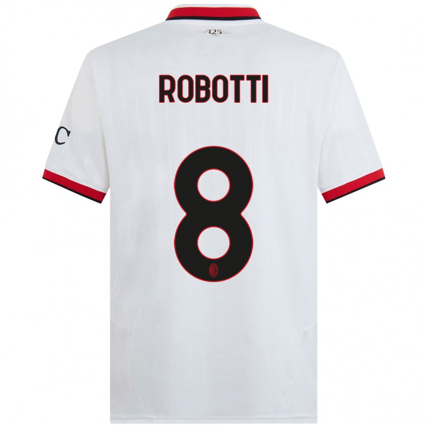 Kinder Giovanni Robotti #8 Weiß Schwarz Rot Auswärtstrikot Trikot 2024/25 T-Shirt Schweiz