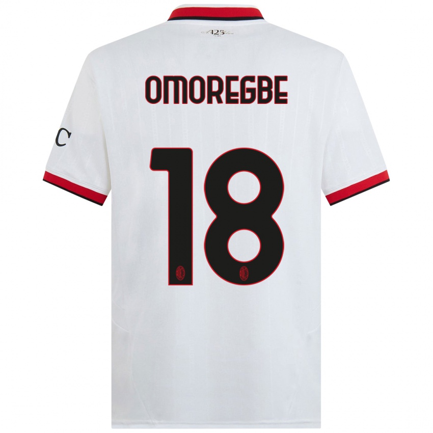 Enfant Maillot Bob Murphy Omoregbe #18 Blanc Noir Rouge Tenues Extérieur 2024/25 T-Shirt Suisse