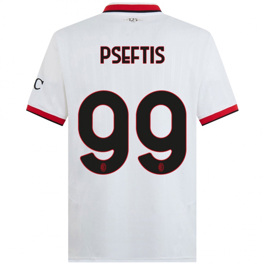 Kinder Fotios Pseftis #99 Weiß Schwarz Rot Auswärtstrikot Trikot 2024/25 T-Shirt Schweiz