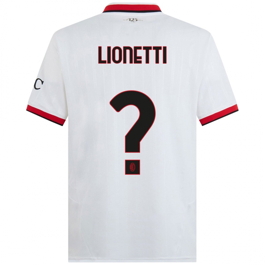 Enfant Maillot Francesco Lionetti #0 Blanc Noir Rouge Tenues Extérieur 2024/25 T-Shirt Suisse