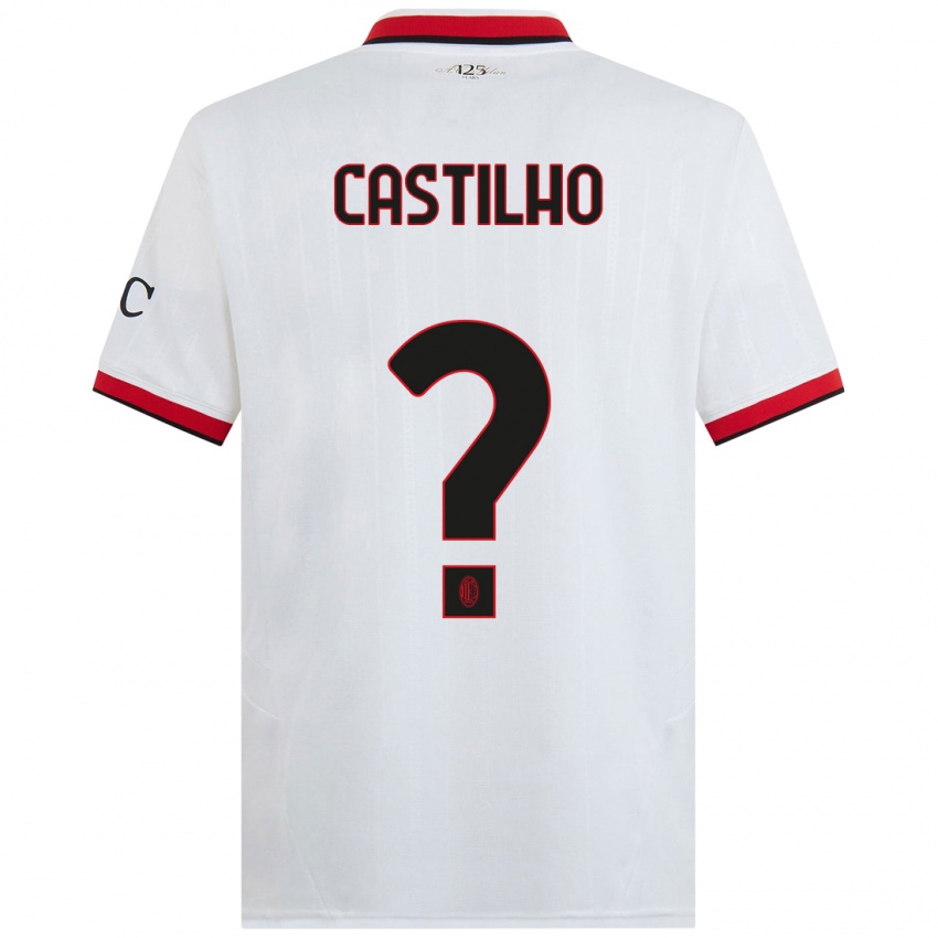 Enfant Maillot Estevan Amaral Castilho #0 Blanc Noir Rouge Tenues Extérieur 2024/25 T-Shirt Suisse