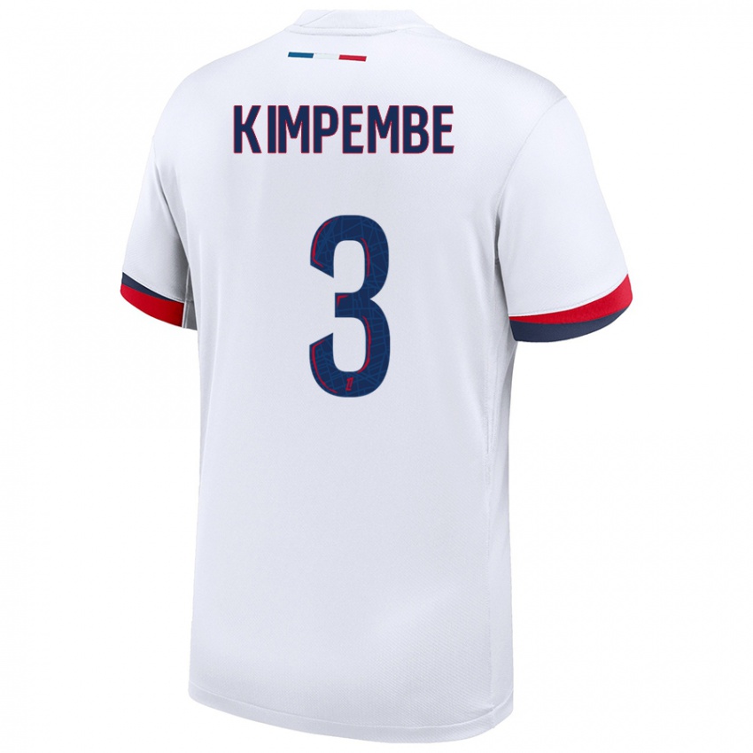 Kinder Presnel Kimpembe #3 Weiß Blau Rot Auswärtstrikot Trikot 2024/25 T-Shirt Schweiz