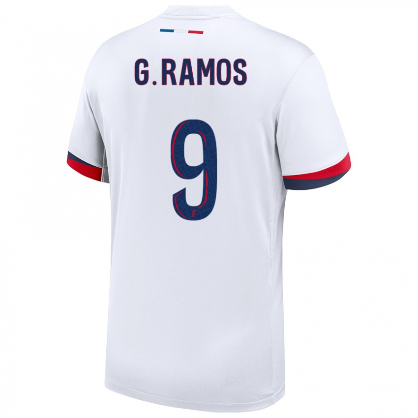 Kinder Gonçalo Ramos #9 Weiß Blau Rot Auswärtstrikot Trikot 2024/25 T-Shirt Schweiz