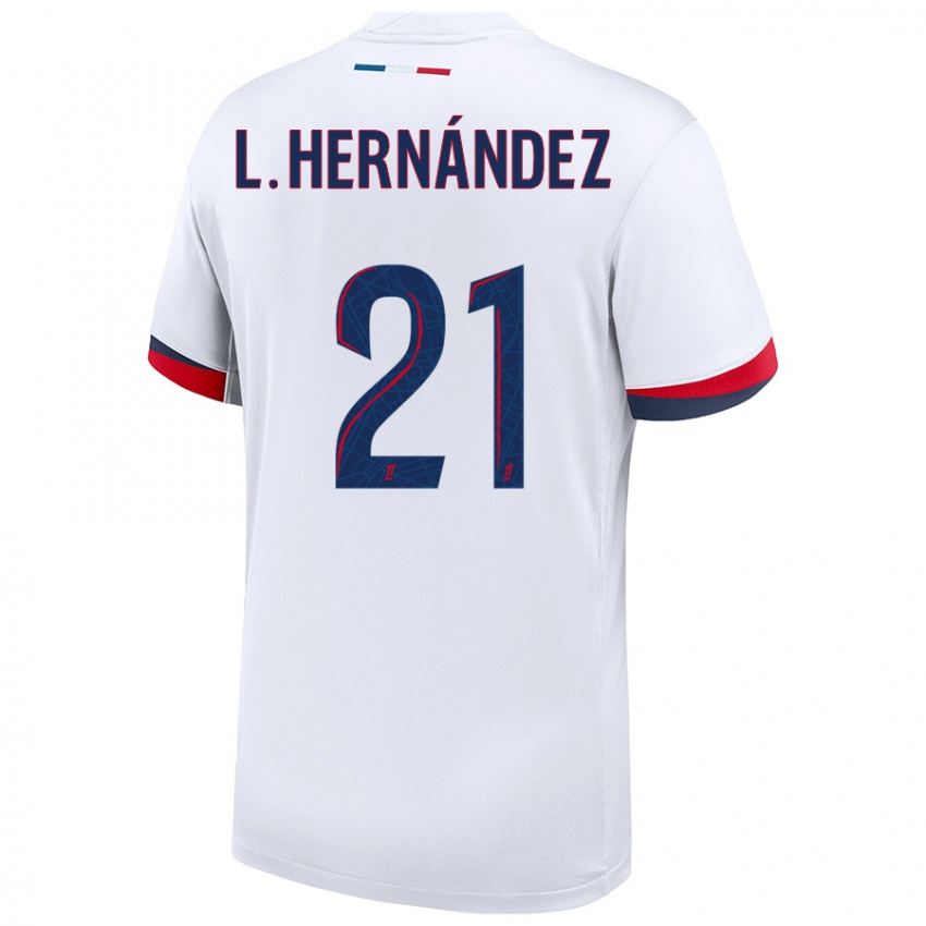 Kinder Lucas Hernandez #21 Weiß Blau Rot Auswärtstrikot Trikot 2024/25 T-Shirt Schweiz