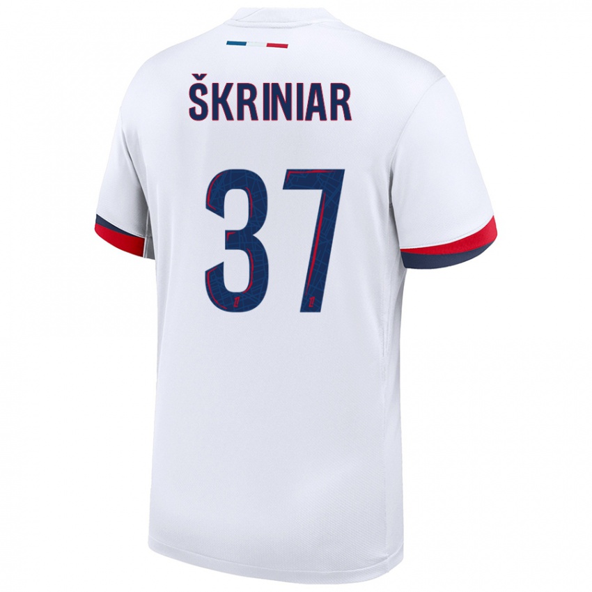 Kinder Milan Skriniar #37 Weiß Blau Rot Auswärtstrikot Trikot 2024/25 T-Shirt Schweiz