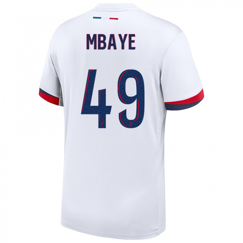 Kinder Ibrahim Mbaye #49 Weiß Blau Rot Auswärtstrikot Trikot 2024/25 T-Shirt Schweiz