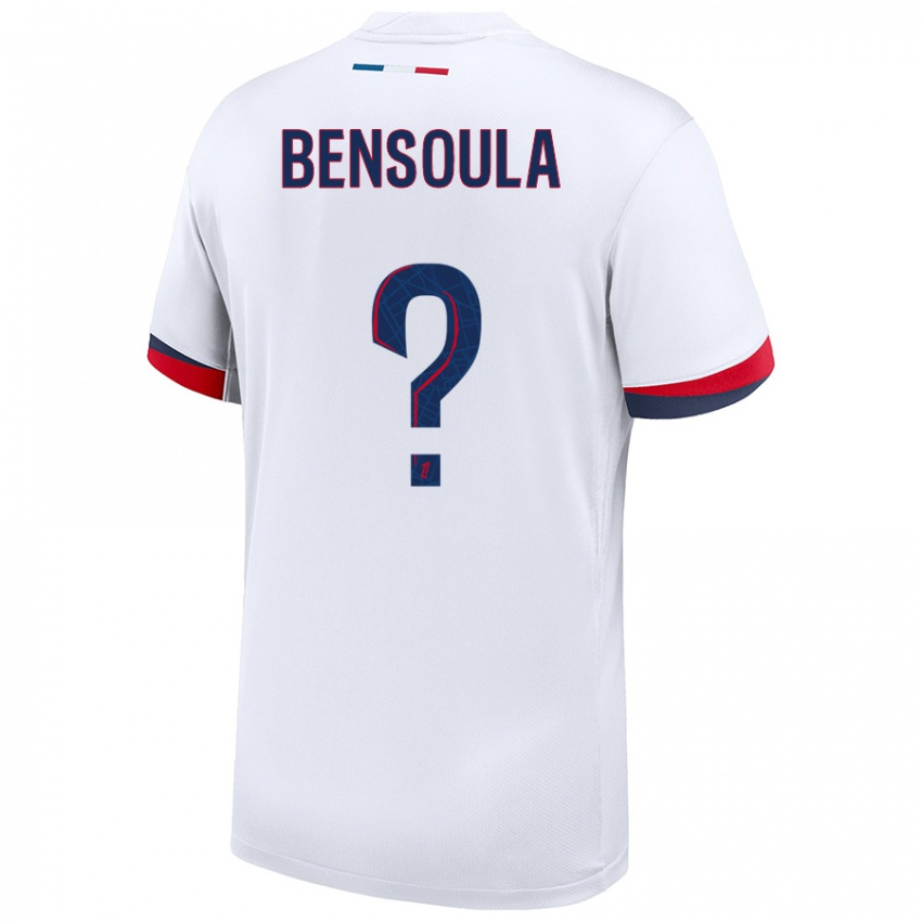 Enfant Maillot Kamil Bensoula #0 Blanc Bleu Rouge Tenues Extérieur 2024/25 T-Shirt Suisse