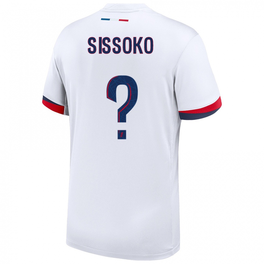 Enfant Maillot Nassiama Sissoko #0 Blanc Bleu Rouge Tenues Extérieur 2024/25 T-Shirt Suisse