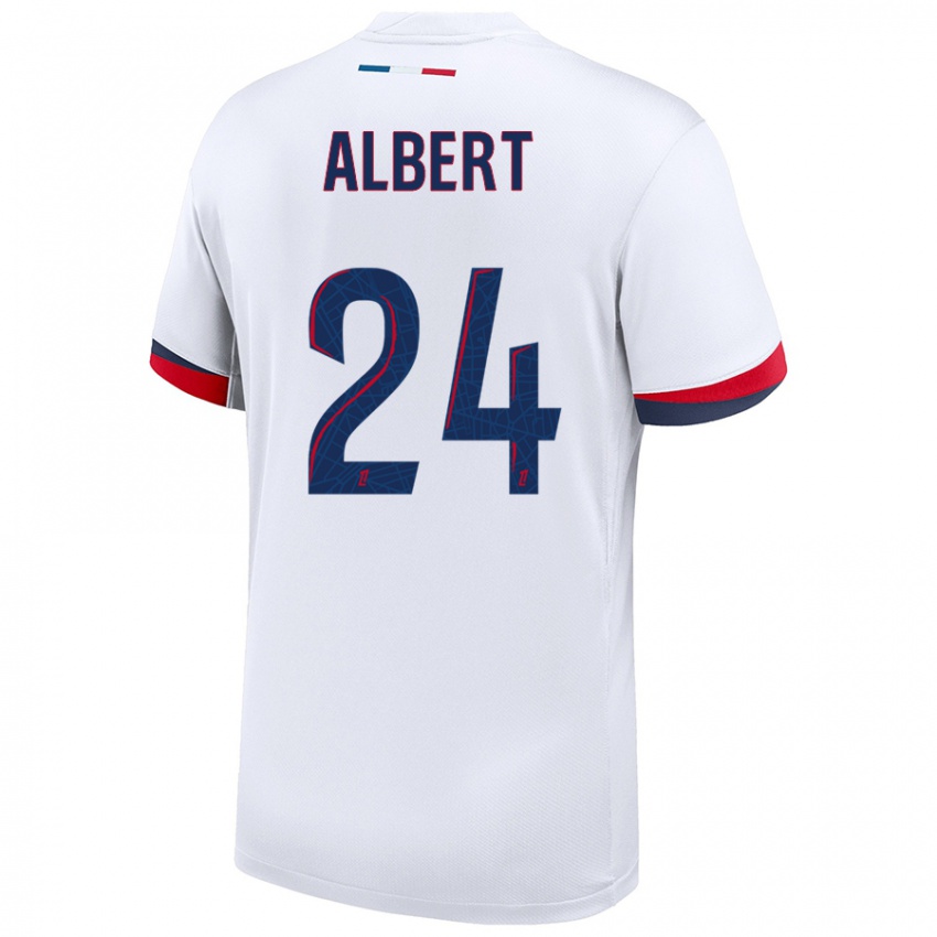 Kinder Korbin Albert #24 Weiß Blau Rot Auswärtstrikot Trikot 2024/25 T-Shirt Schweiz