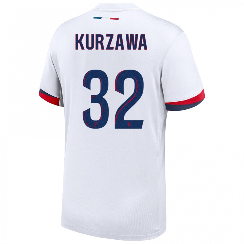 Kinder Layvin Kurzawa #32 Weiß Blau Rot Auswärtstrikot Trikot 2024/25 T-Shirt Schweiz