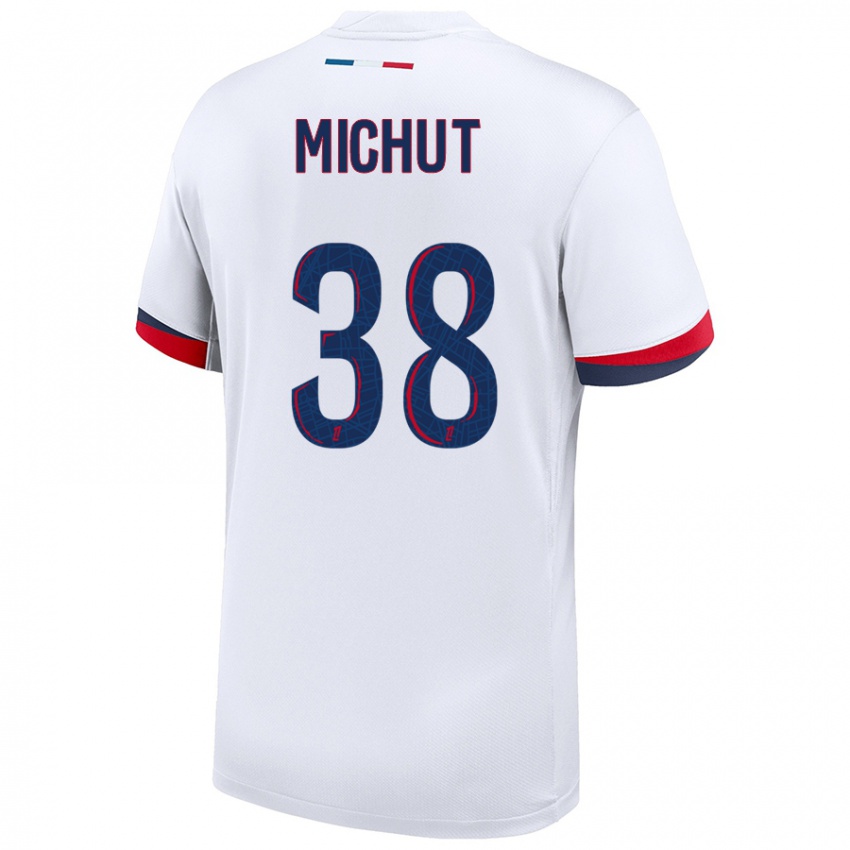 Kinder Edouard Michut #38 Weiß Blau Rot Auswärtstrikot Trikot 2024/25 T-Shirt Schweiz