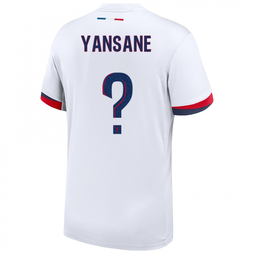 Enfant Maillot Sekou Yansane #0 Blanc Bleu Rouge Tenues Extérieur 2024/25 T-Shirt Suisse