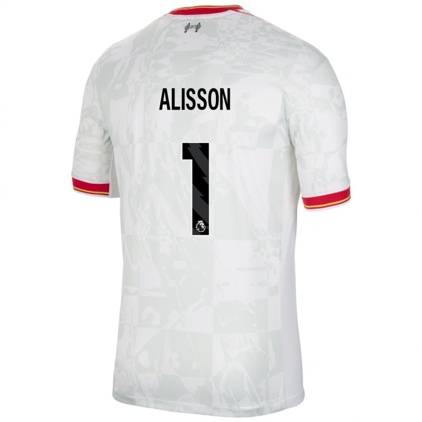 Enfant Maillot Alisson #1 Blanc Rouge Noir Troisieme 2024/25 T-Shirt Suisse