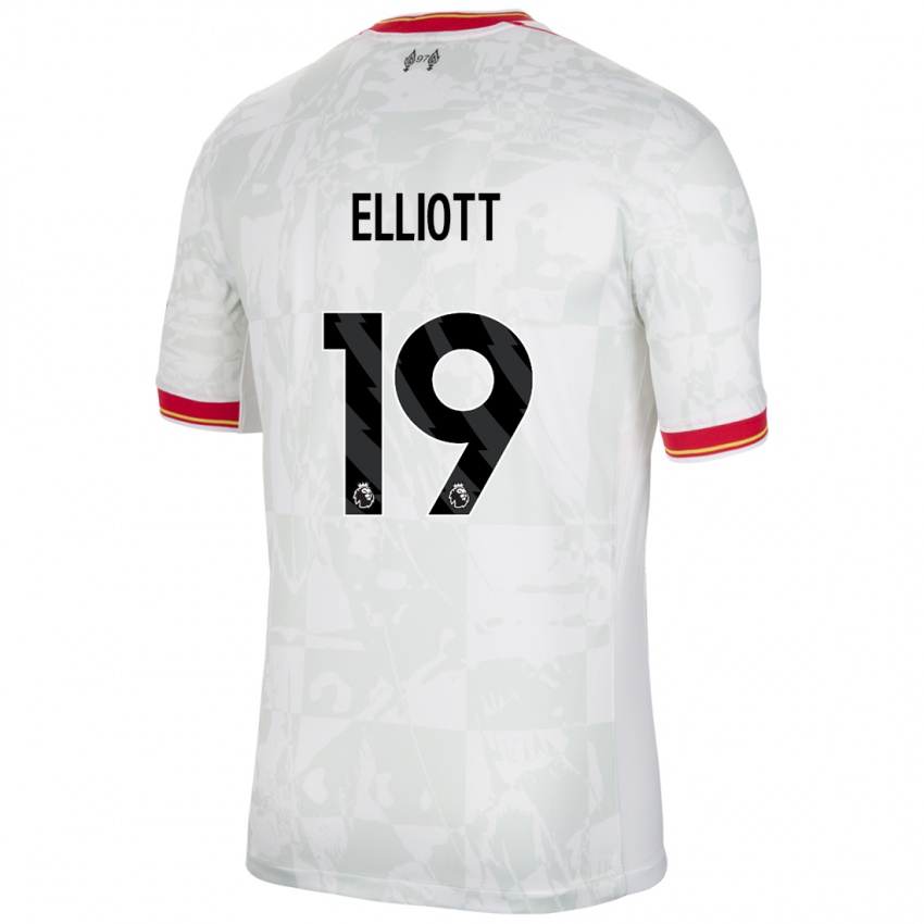 Enfant Maillot Harvey Elliott #19 Blanc Rouge Noir Troisieme 2024/25 T-Shirt Suisse