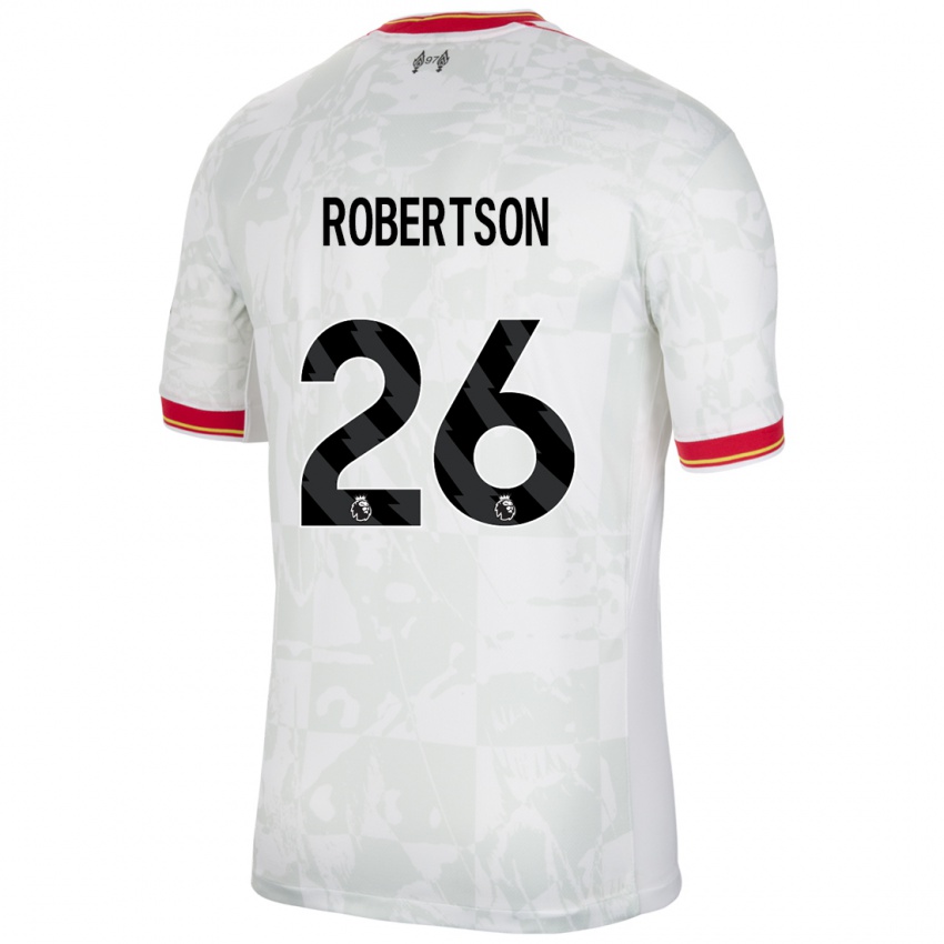 Enfant Maillot Andrew Robertson #26 Blanc Rouge Noir Troisieme 2024/25 T-Shirt Suisse