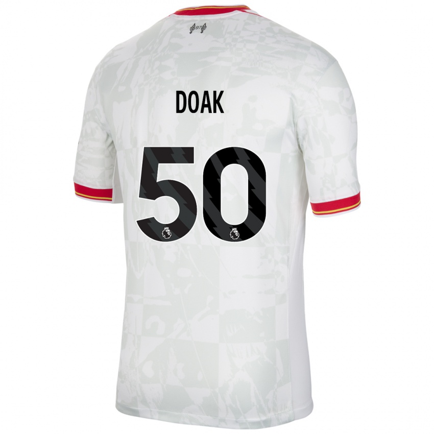 Enfant Maillot Ben Doak #50 Blanc Rouge Noir Troisieme 2024/25 T-Shirt Suisse