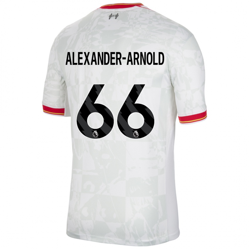 Kinder Trent Alexander-Arnold #66 Weiß Rot Schwarz Ausweichtrikot Trikot 2024/25 T-Shirt Schweiz