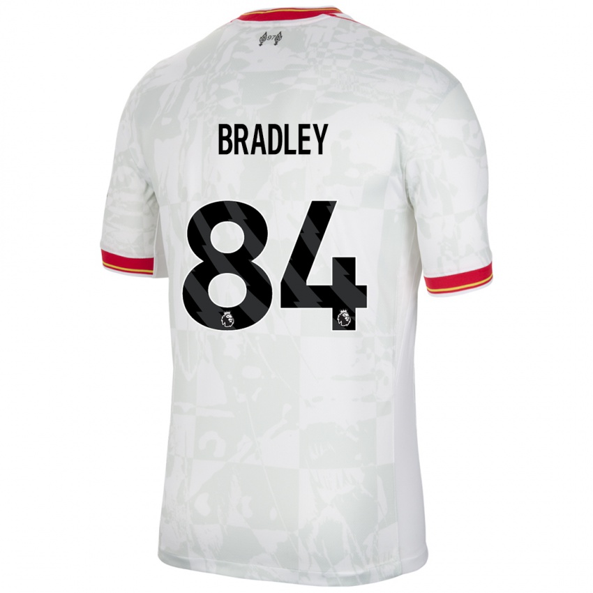 Kinder Conor Bradley #84 Weiß Rot Schwarz Ausweichtrikot Trikot 2024/25 T-Shirt Schweiz