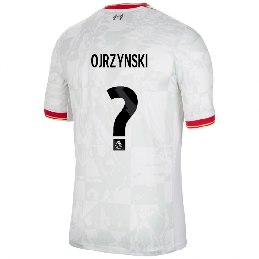 Enfant Maillot Jakub Ojrzynski #0 Blanc Rouge Noir Troisieme 2024/25 T-Shirt Suisse