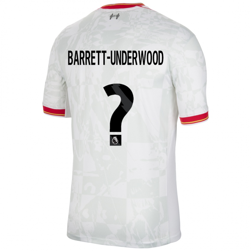 Enfant Maillot Keehan Barrett-Underwood #0 Blanc Rouge Noir Troisieme 2024/25 T-Shirt Suisse