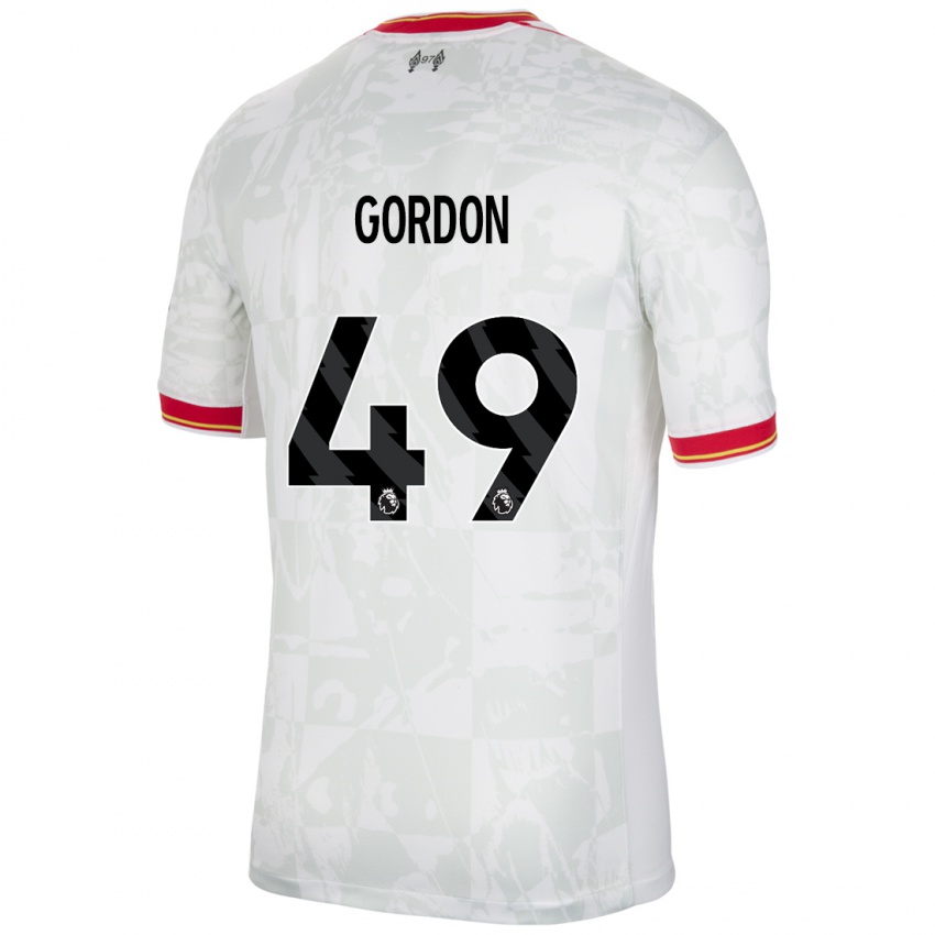 Kinder Kaide Gordon #49 Weiß Rot Schwarz Ausweichtrikot Trikot 2024/25 T-Shirt Schweiz