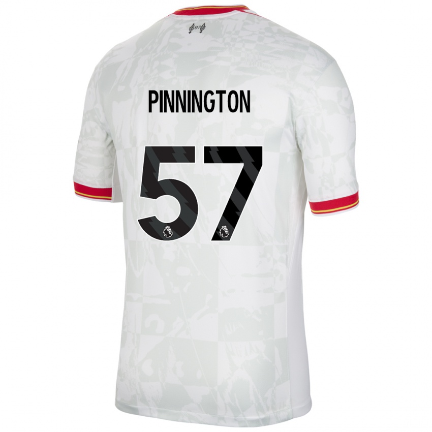 Enfant Maillot Carter Pinnington #57 Blanc Rouge Noir Troisieme 2024/25 T-Shirt Suisse