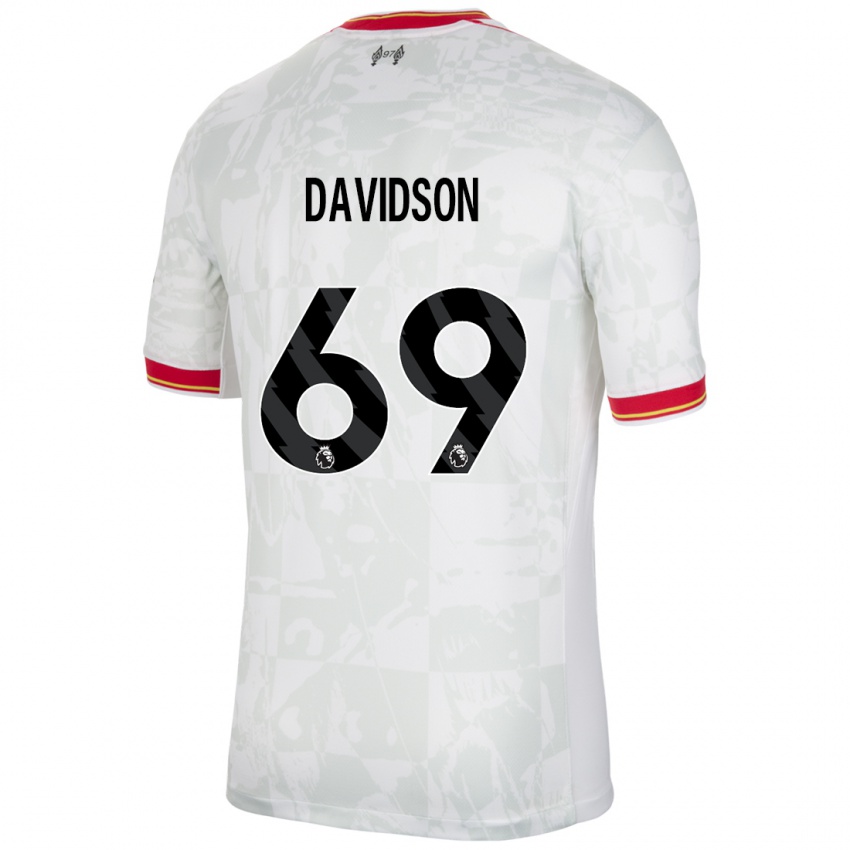 Enfant Maillot Josh Davidson #69 Blanc Rouge Noir Troisieme 2024/25 T-Shirt Suisse