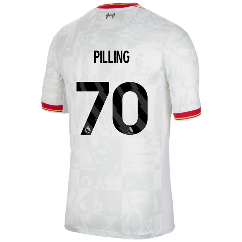 Enfant Maillot Tommy Pilling #70 Blanc Rouge Noir Troisieme 2024/25 T-Shirt Suisse