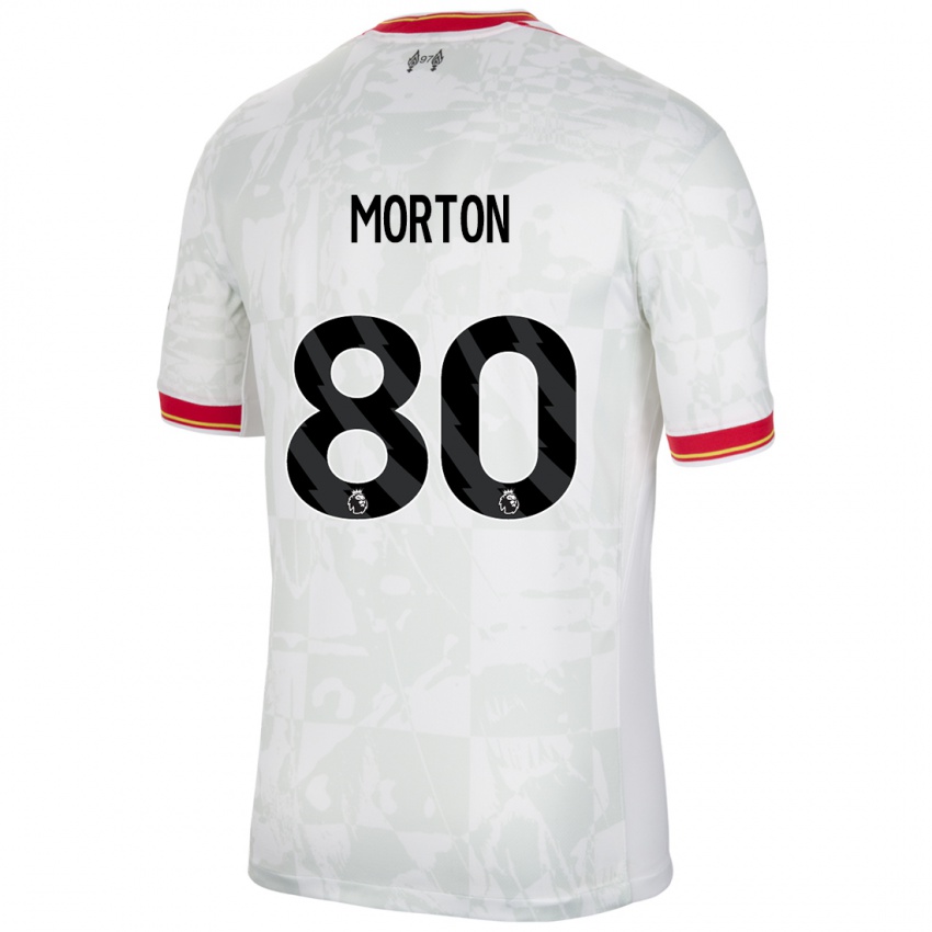 Enfant Maillot Tyler Morton #80 Blanc Rouge Noir Troisieme 2024/25 T-Shirt Suisse