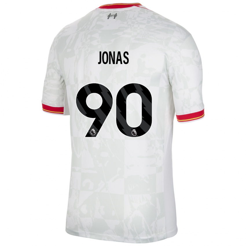 Kinder Lee Jonas #90 Weiß Rot Schwarz Ausweichtrikot Trikot 2024/25 T-Shirt Schweiz